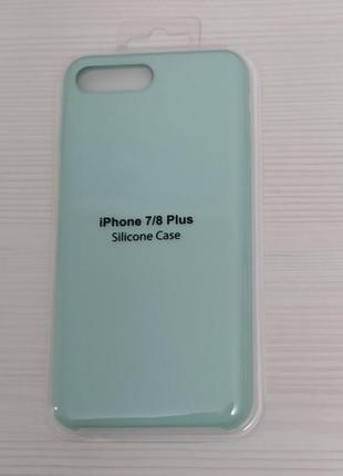 Силиконовый матовый чехол нежного мятного цвета silicone case iphone 7/8 plus1 фото