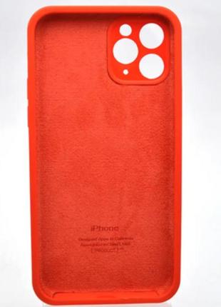 Чехол с квадратными бортами silicone case для iphone 11 pro, качественный чехол с микрофиброй для айфон 11 про7 фото