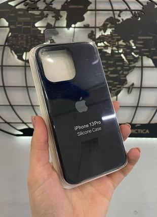 Чехол silicone case с микрофиброй для iphone 13 pro, качественный чехол для айфон 13 про (цвет черный)