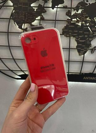 Чохол з квадратними бортами silicone case для iphone se,якісний чохол з мікрофіброю для айфон se