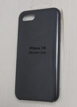 Силіконовий матовий чохол чорний silicone case iphone 7/8