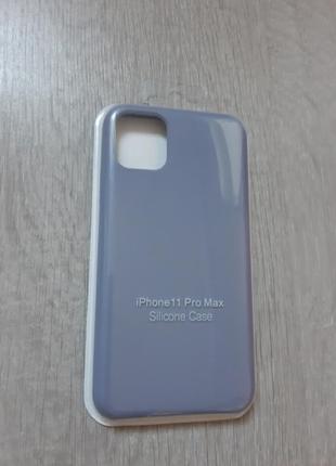 Силіконовий матовий чохол iphone 11 pro max silicone case лавандовий сірий2 фото