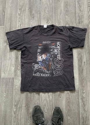 Northwest racing vintage 2000s road races faded crashed t shirt