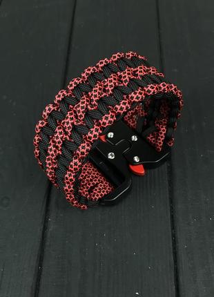 Браслет из парокорда double cobra (black/red)