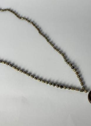 Бусы деревянные 45, бусы из дерева, длинные бусы, натуральные бусы, крупные бусы, темные бусы