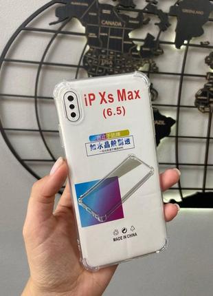 Прозорий силіконовий чохол для iphone xs max, протиударний чохол на айфон хс макс з бортиками