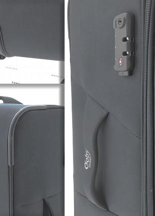 Дорожный маленький чемодан ручная кладь тканевой 3005 goby london черный4 фото