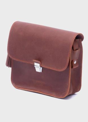 Женская кожаная сумка эмма плюс коньяк dekey