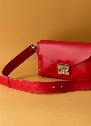 Жіноча шкіряна сумка фурія червоний dekey1 фото
