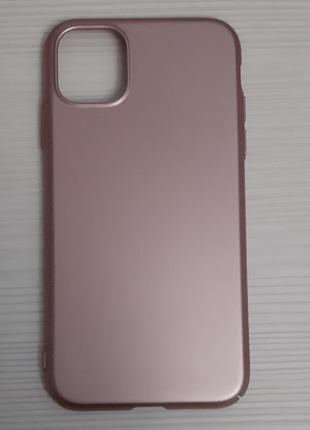 Чохол пластикова накладка iphone 11 рожевий