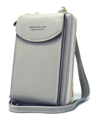 Гаманець-клатч із еко-шкіри baellerry forever n8591, практичний маленький жіночий гаманець. колір: сірий2 фото