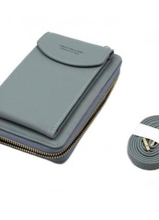 Гаманець-клатч із еко-шкіри baellerry forever n8591, практичний маленький жіночий гаманець. колір: сірий5 фото