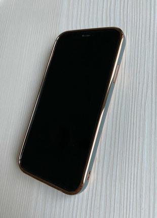 Силіконовий глянсовий чохол ромбики сірий із золотим iphone 113 фото