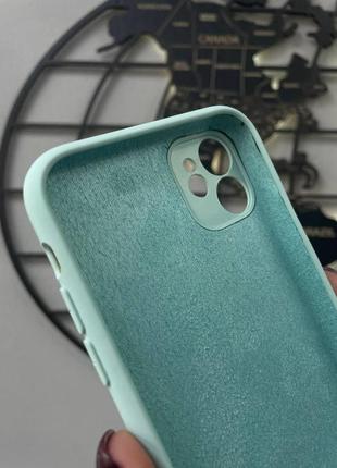 Чехол silicone case с микрофиброй для iphone 11, качественный чехол для айфон 11 без яблока5 фото