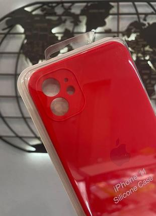 Чехол с квадратными бортами silicone case для iphone 11, качественный чехол с микрофиброй для айфон 112 фото
