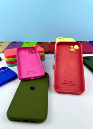 Чехол с квадратными бортами silicone case для iphone 11, качественный чехол с микрофиброй для айфон 115 фото