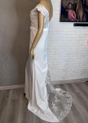 Вінтажна весільна сукня з шлейфом весільне плаття вінтаж hebeos3 фото