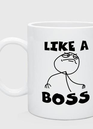 Кружка з принтом «like a boss»