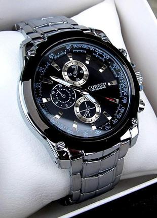 Строгость и стиль: мужские серебряные наручные часы curren / куррен.3 фото