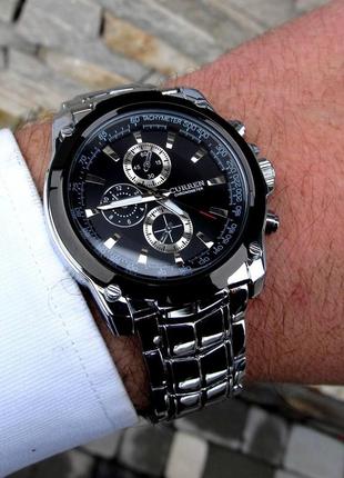 Строгость и стиль: мужские серебряные наручные часы curren / куррен.5 фото
