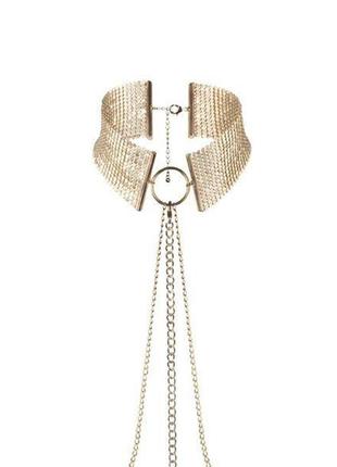 Ожерелье-воротник bijoux indiscrets desir metallique collar - gold2 фото