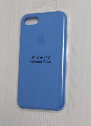 Силиконовый матовый чехол светло синий silicone case iphone 7/81 фото