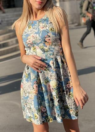 Massimo dutti платье в цветочный принт мини