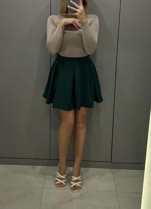 Зеленая юбка мини1 фото