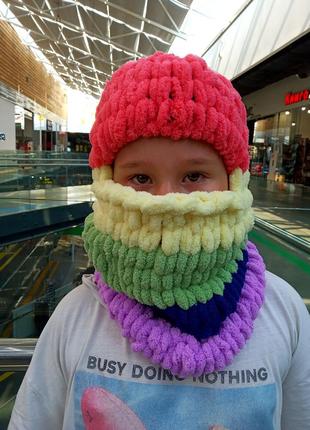 Вязаная шапка-балаклава