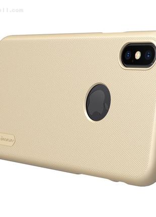 Чохол nillkin super frosted для apple iphone x shampaign gold + захисна плівка5 фото