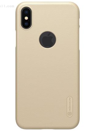 Чехол nillkin super frosted для apple iphone x shampaign gold + защитная плёнка