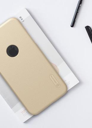 Чохол nillkin super frosted для apple iphone x shampaign gold + захисна плівка7 фото