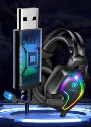 Ігрові навушники накладні з мікрофоном та підсвічуванням beexcellent pro gaming headset gm-12, стерео, чорні5 фото