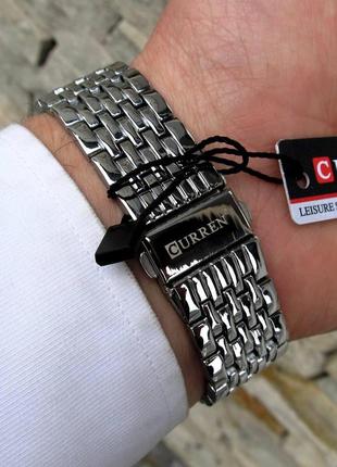 Curren / куррен: элегантные серебряные наручные часы для стильного образа.6 фото
