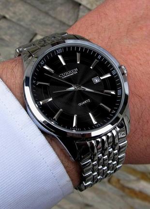 Curren / куррен: элегантные серебряные наручные часы для стильного образа.2 фото