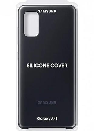 Чохол silicone cover для samsung galaxy a41 (a415) black (original 100%)5 фото