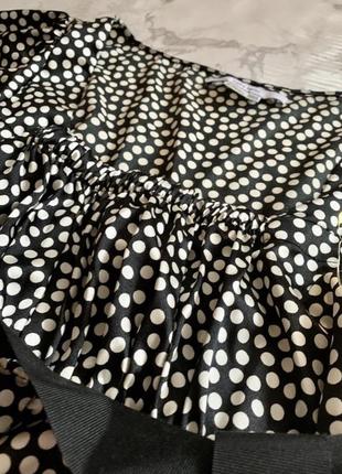 Блузка у горошек 🖤 zara 🖤 new 🖤 квадратный вырез 🖤