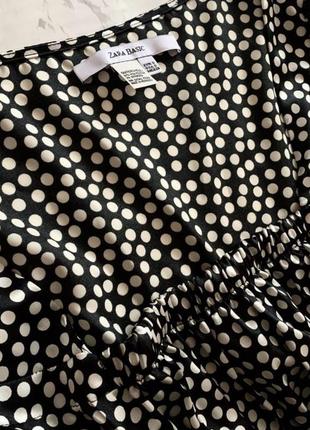 Блузка у горошек 🖤 zara 🖤 new 🖤 квадратный вырез 🖤