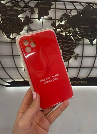 Чехол с квадратными бортами silicone case iphone 11 pro max,качественный чехол с микрофиброй айфон 11 про макс