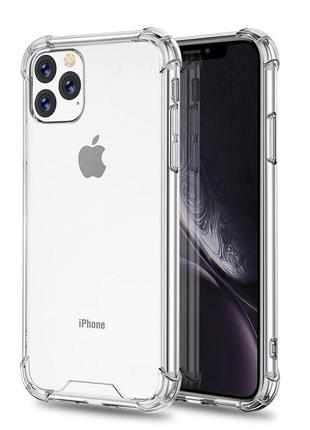 Прозрачный чехол для iphone 11 pro ударопрочный силиконовый shockproof (бампер)