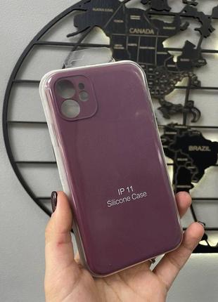 Чохол silicone case з мікрофіброю для iphone 11,силіконовий чохол для айфон 11 без яблука