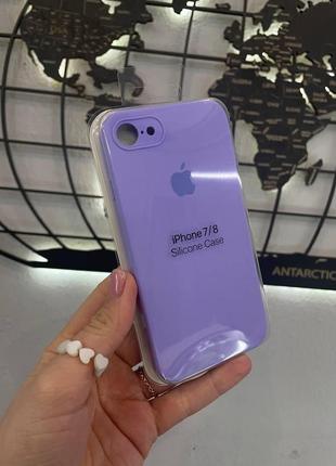Чехол с квадратными бортами silicone case для iphone se, качественный чехол с микрофиброй для айфон se