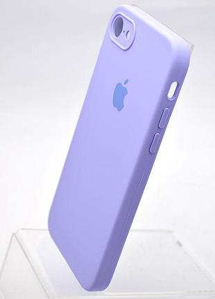 Чехол с квадратными бортами silicone case для iphone se, качественный чехол с микрофиброй для айфон se 9