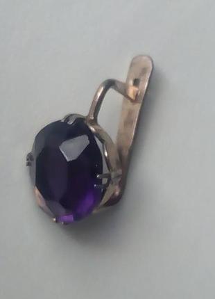 Серьга ссср серебро 875 пробы.