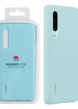 Чохол silicon car case для huawei p30 light blue (original 100%)5 фото