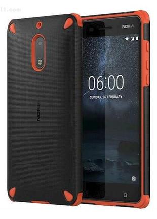 Чехол rugged impact для nokia 6 orange black (original 100%)