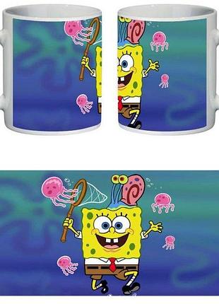 Кружка спанч боб, губка боб квадратные штаны 330 мл
