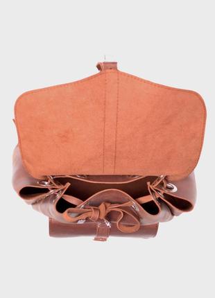 Жіночий шкіряний рюкзак коньяк dekey3 фото