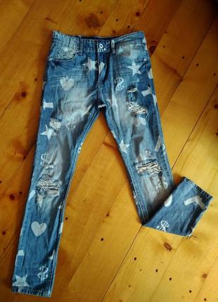 Класні джинси з супер крутим принтом4 фото