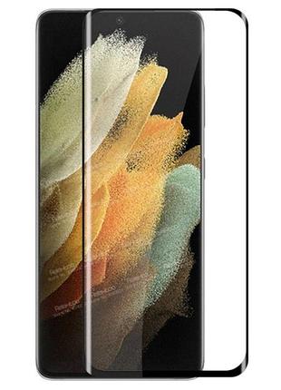 Захисне скло fiji premium для samsung galaxy s21 ultra (g998) закруглені краї та повне проклеювання чорний